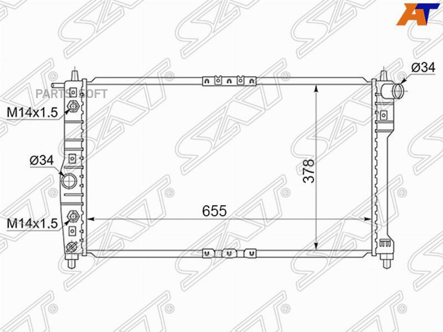 

SAT Радиатор DAEWOO NUBIRA 1.5/1.6/1.8/2.0 97-/LEGANZA 2.0 97-