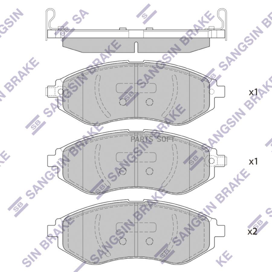 

Колодки передние CHEVROLET AVEO T200/T300 SP4207 SANGSIN BRAKE