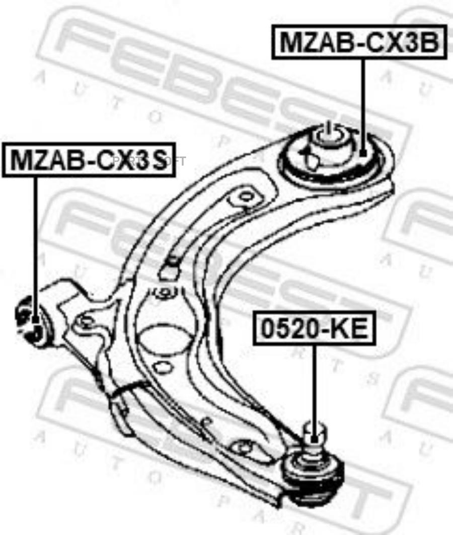 FEBEST Сайлентблок рычага задний MAZDA CX-3 DK 2015- MZAB-CX3B