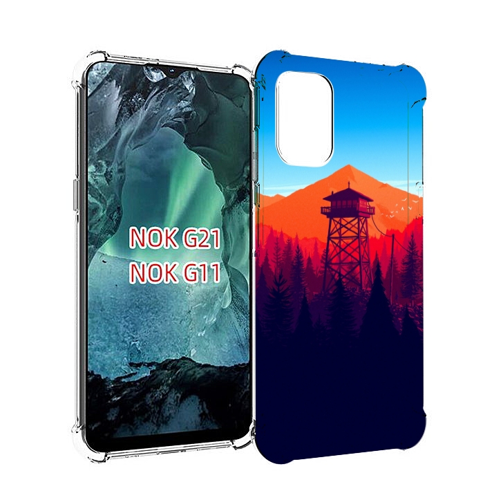 

Чехол Mypads Лес С Оранжевыми Горами Для Nokia G11/G21, Прозрачный, Tocco