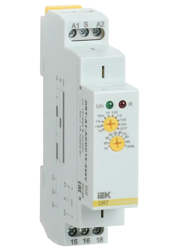 фото Реле задержки включения ort 1 контакт 12-240в ac/dc iek ort-a1-acdc12-240v oni