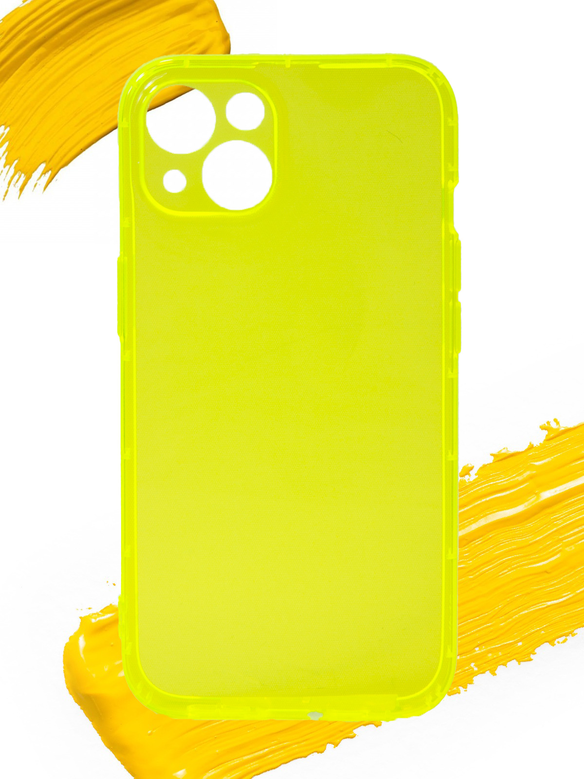 

Чехол для Apple iPhone 13 с защитой камеры, прозрачный желтый, Silicone case