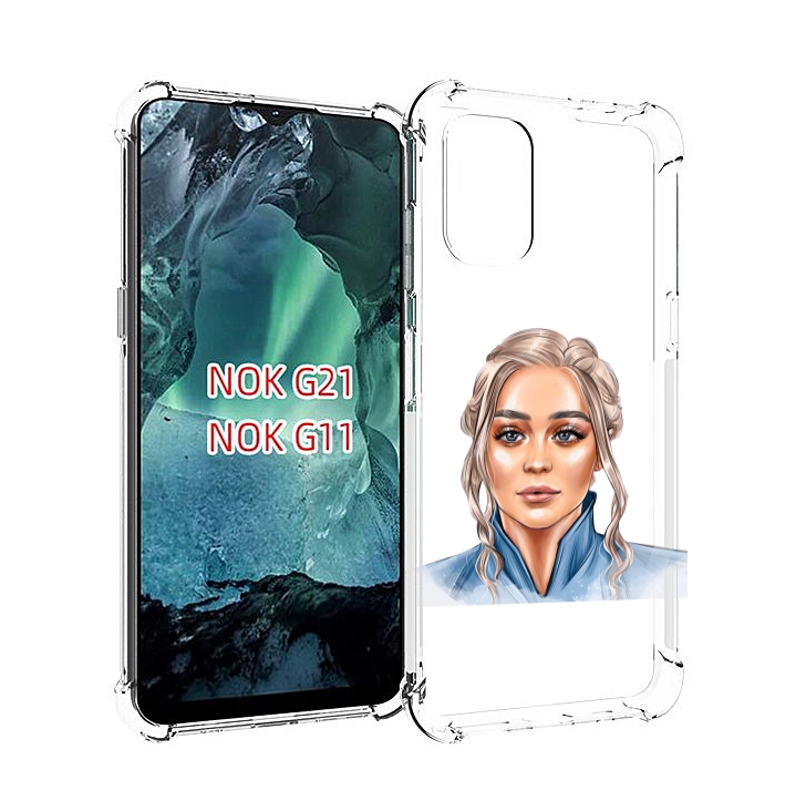 

Чехол Mypads Красивая-Нарисованная-Девушка-Блондинка Женский Для Nokia G11/G21, Прозрачный, Tocco