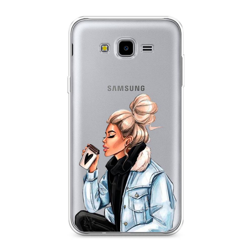 

Чехол Awog на Samsung Galaxy J7 Neo "Cute girl", Коричневый;бежевый, 25350-7