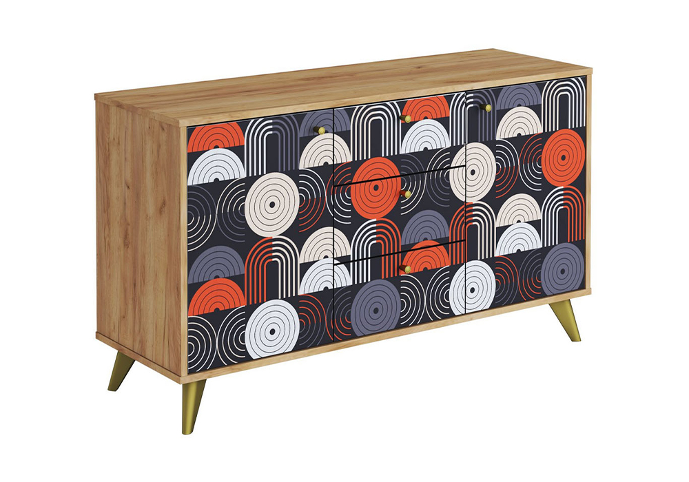 Комод НОНТОН Фьюжн 120х397x70 см vinil дуб крафт золотой 9890₽