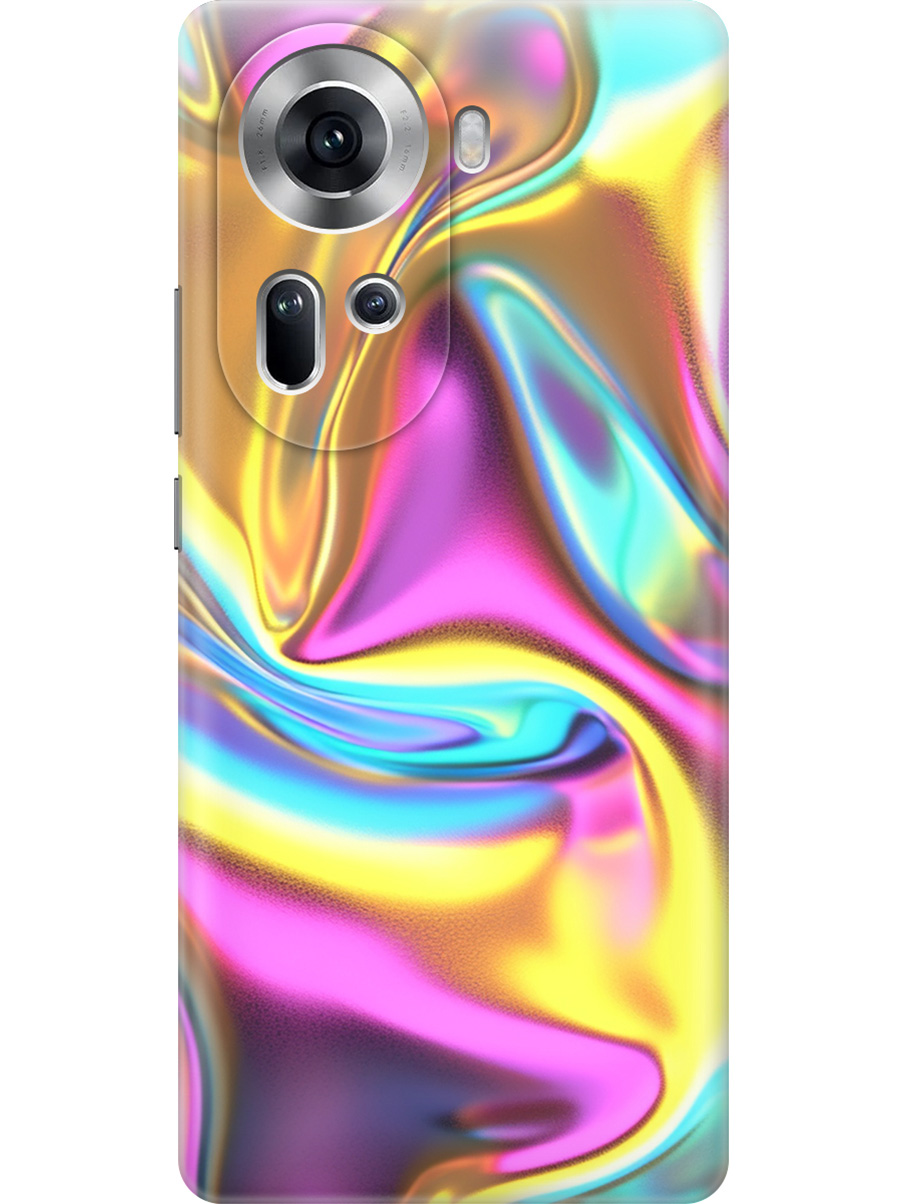 

Силиконовый чехол на Oppo Reno11 с принтом "Ультрафиолетовая абстракция", Прозрачный;желтый;фиолетовый, 782630631