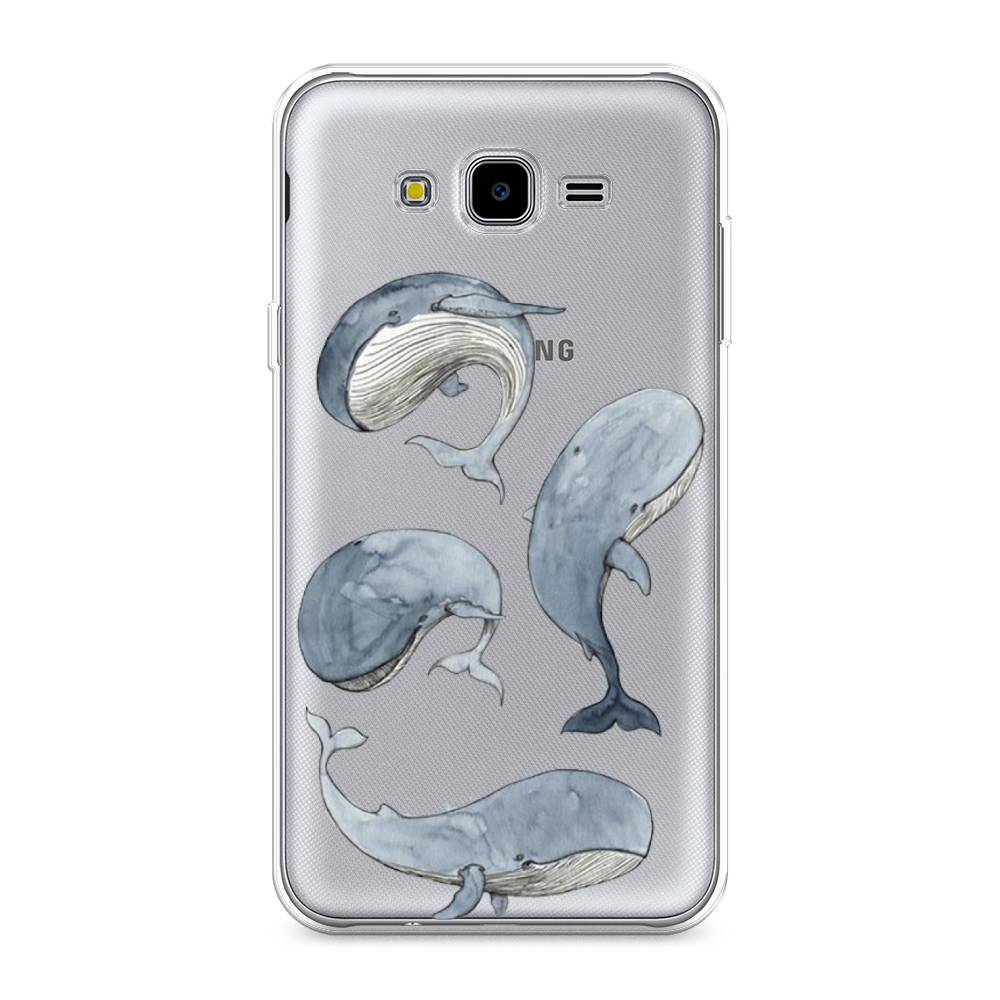 

Чехол Awog на Samsung Galaxy J7 Neo "Киты", Белый;прозрачный;голубой, 25350-1