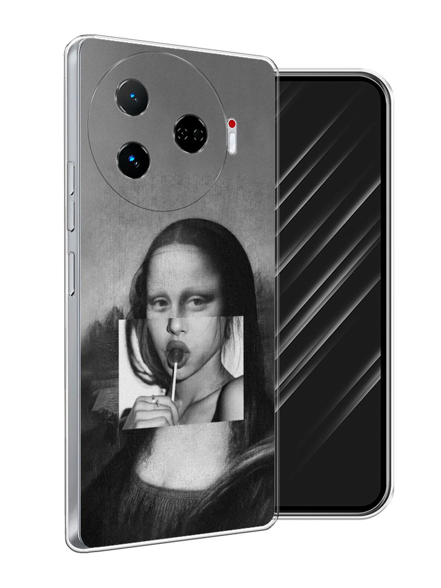 

Чехол Awog на Tecno Camon 30 Pro 5G "Mona Lisa sucking lollipop", Серый, 305150-1