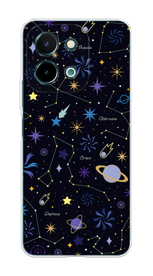 

Чехол на Vivo Y28 4G "Цветной космос", Желтый, 2611650-1