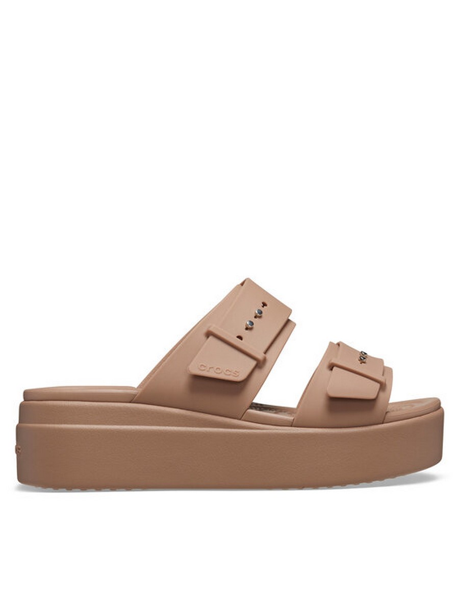 Сабо женские Crocs Brooklyn Low Wedge Sandal W 207431 бежевые 42.5 EU