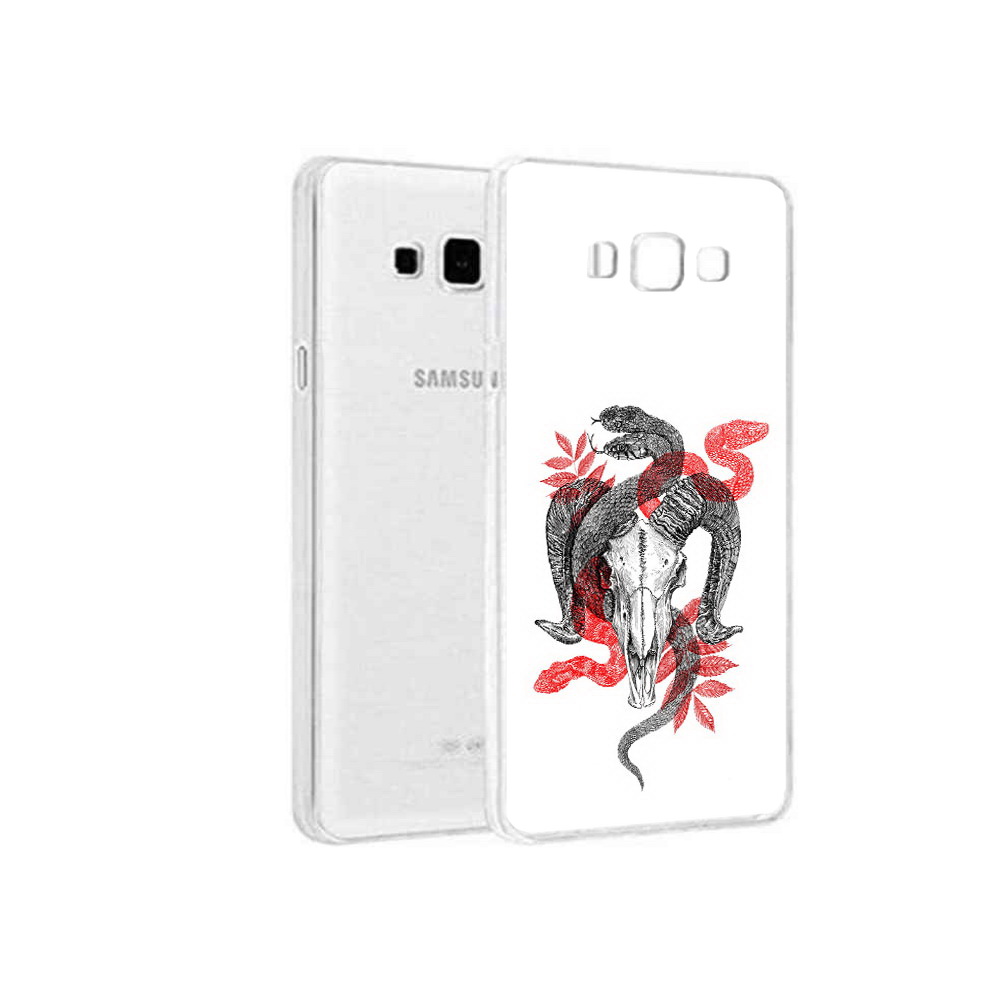 

Чехол MyPads Tocco для Samsung Galaxy A8 змея в черепе рисунок, Прозрачный, Tocco