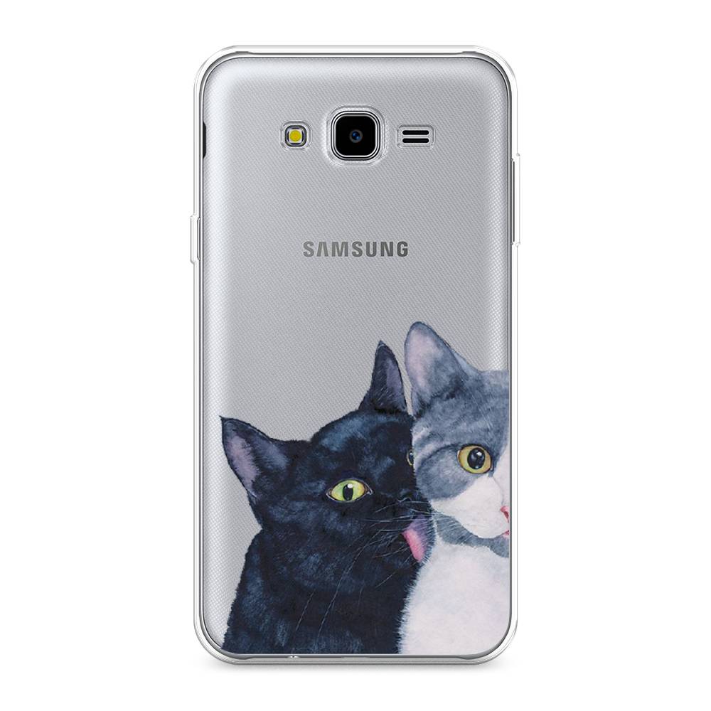 

Чехол Awog на Samsung Galaxy J7 Neo "Кошачья любовь", Синий, 25350-1