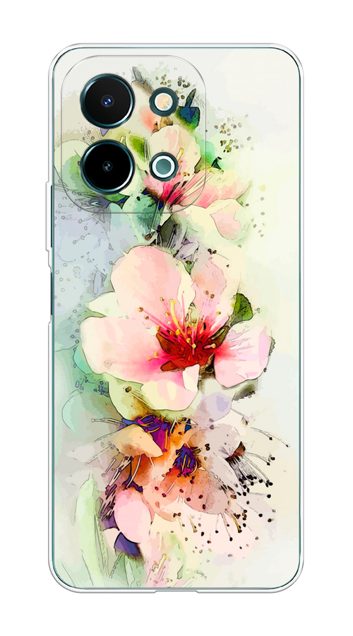 

Чехол на Vivo Y28 4G "Нежные цветы", Зеленый;розовый, 2611650-1