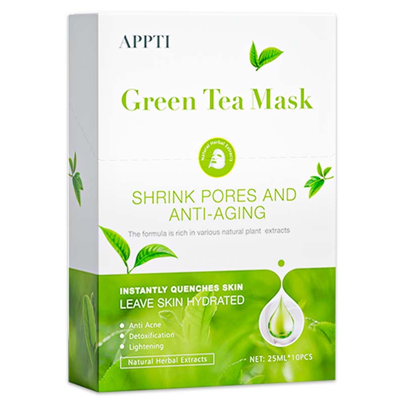 фото Тканевая маска для лица appti зелёный чай 10 шт