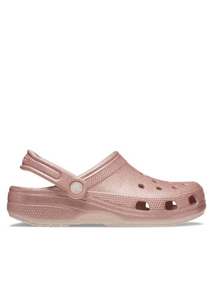 Сабо женские Crocs Classic Glitter Clog Quartz 205942 розовые 37.5 EU