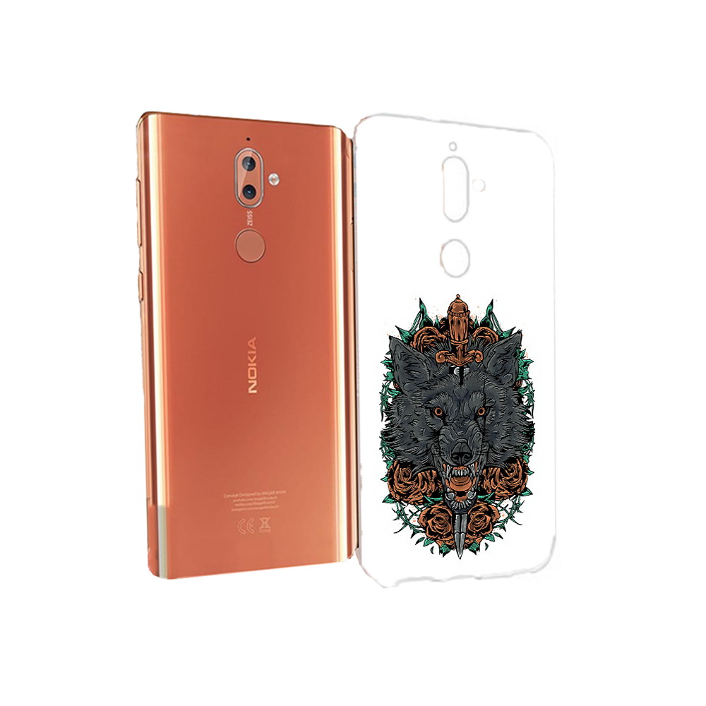 

Чехол MyPads Tocco для Nokia 9 красивый злой волк (PT126479.94.409), Прозрачный, Tocco