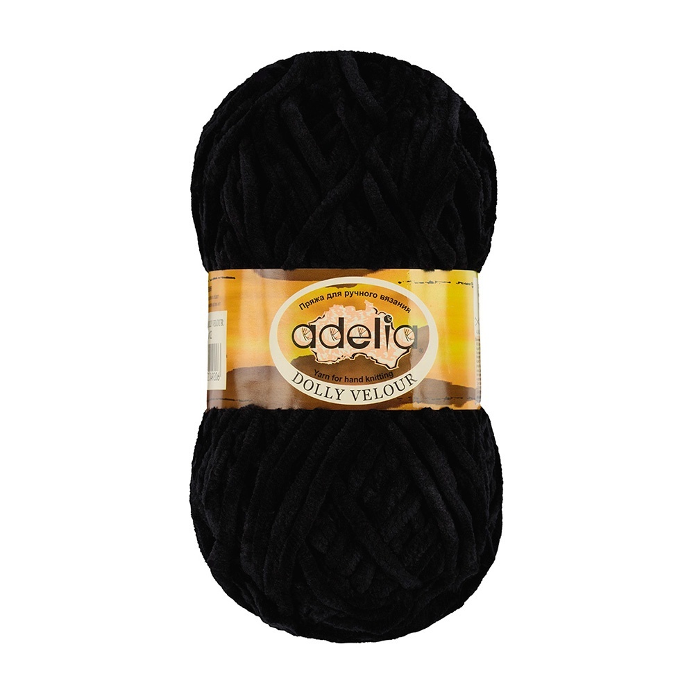

Пряжа Adelia Dolly Velour №12 черный, Dolly Velour