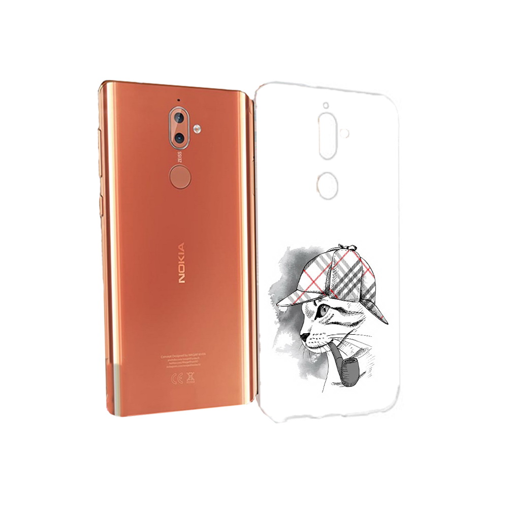Чехол MyPads Tocco для Nokia 9 кошка с трубкой (PT126479.94.405)