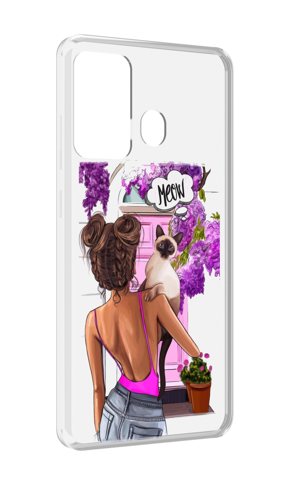 

Чехол MyPads Девушка-с-котиком женский для ITEL A27 / ITEL P17, Прозрачный, Tocco