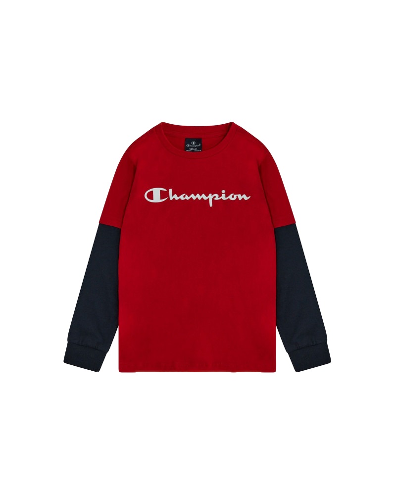 фото Лонгслив детский champion legacy smu zl long sleeve t-shirt 305367-rs053 цв.красный р.164