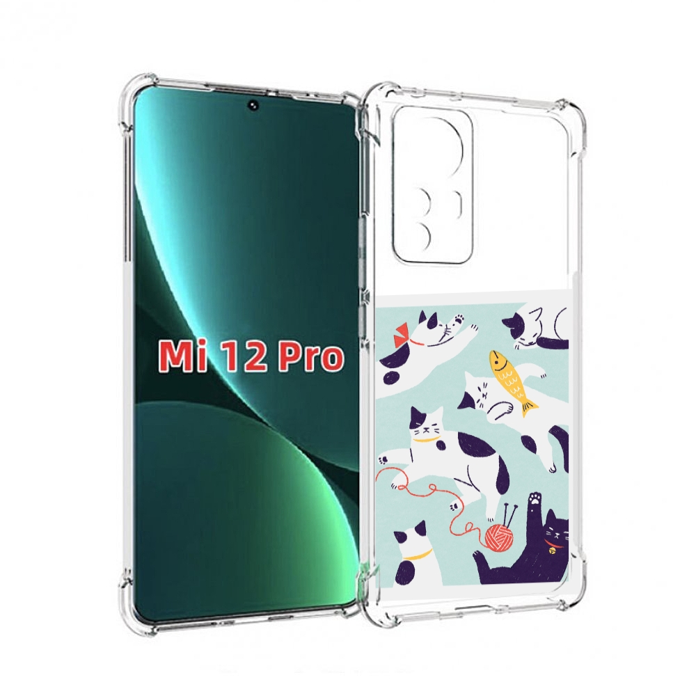 

Чехол MyPads коты-с-клубками для Xiaomi 12S Pro, Прозрачный, Tocco