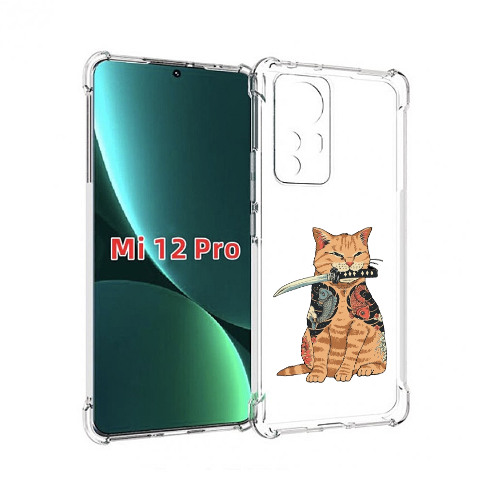 

Чехол MyPads кот-с-катаной для Xiaomi 12S Pro, Прозрачный, Tocco