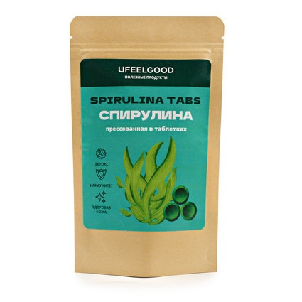 Спирулина прессованная, 1 кг, UFEELGOOD