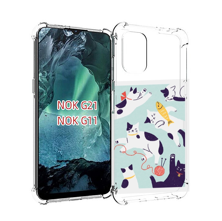 

Чехол Mypads Коты-С-Клубками Для Nokia G11/G21, Прозрачный, Tocco