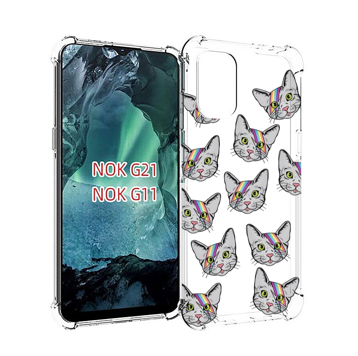 

Чехол Mypads Кот-С-Молнией-На-Лбу Для Nokia G11/G21, Прозрачный, Tocco