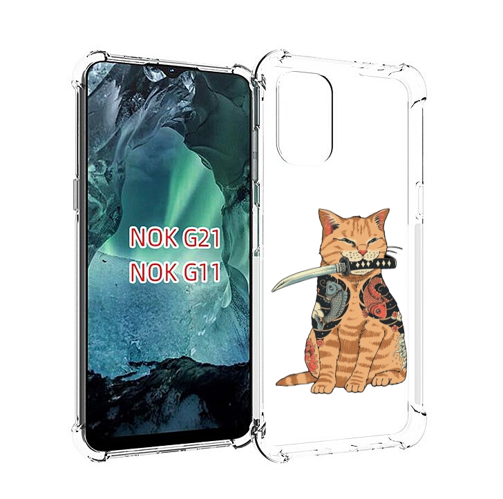

Чехол Mypads Кот-С-Катаной Для Nokia G11/G21, Прозрачный, Tocco