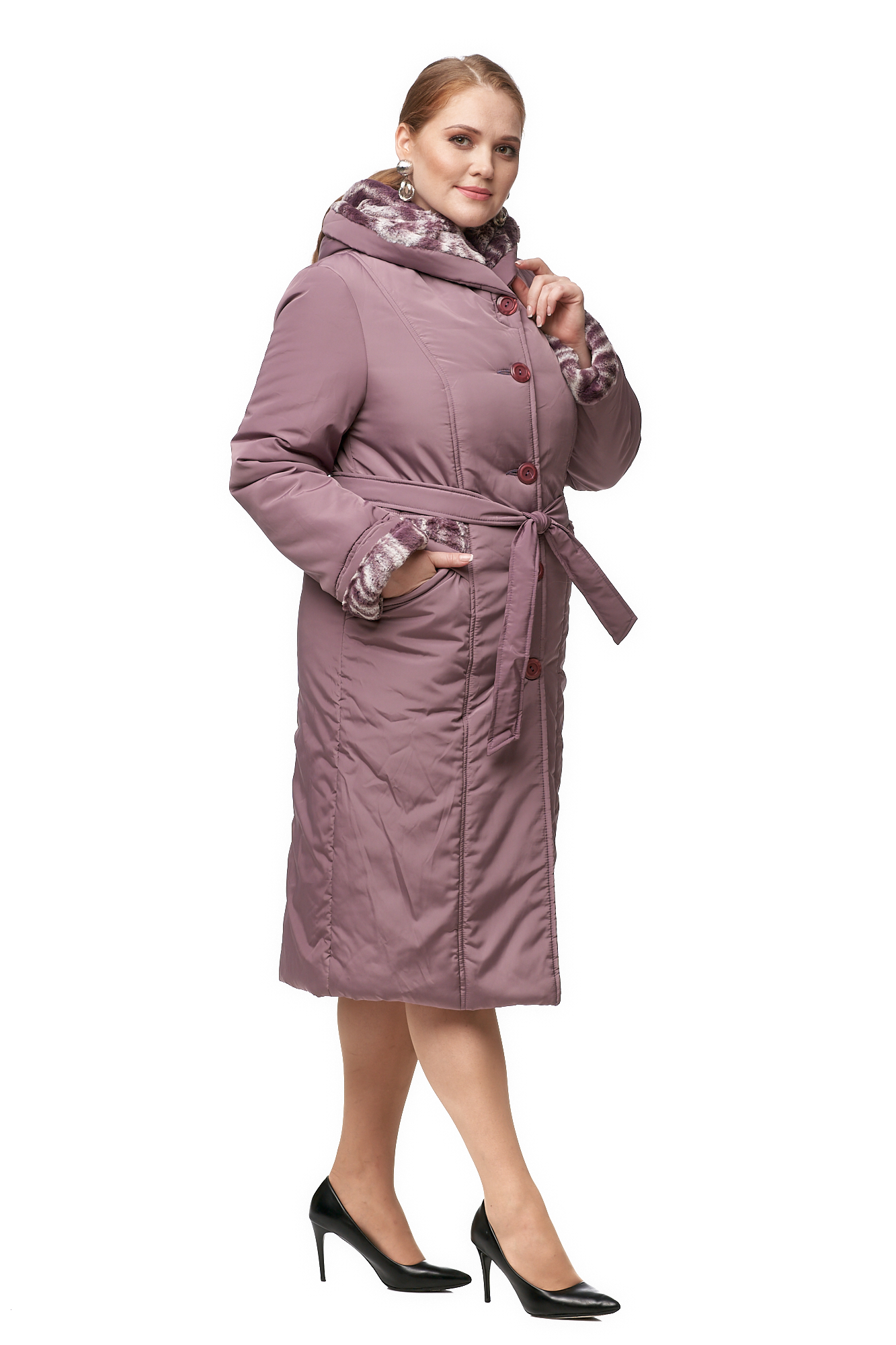 

Пальто женское МОСМЕХА 8012720 фиолетовое 54 RU, 8012720