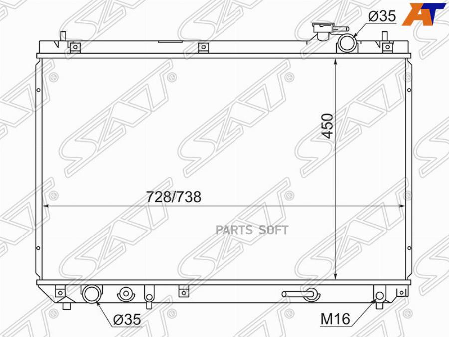 

Радиатор Toyota Highlander 00-03/Kluger 00-07/Harrier/Lexus Rx300 1Mz/3Mz 97-03