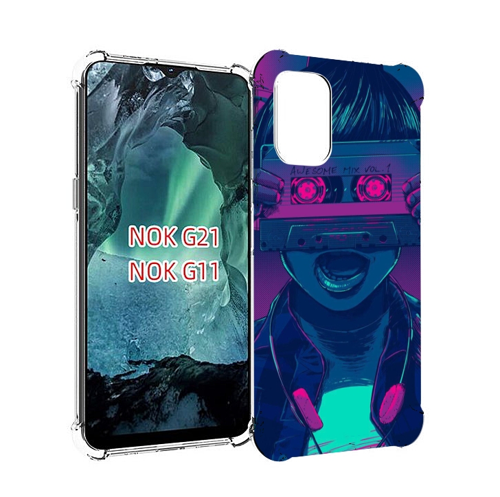 

Чехол Mypads Киберпанк С Кассетой Для Nokia G11/G21, Прозрачный, Tocco