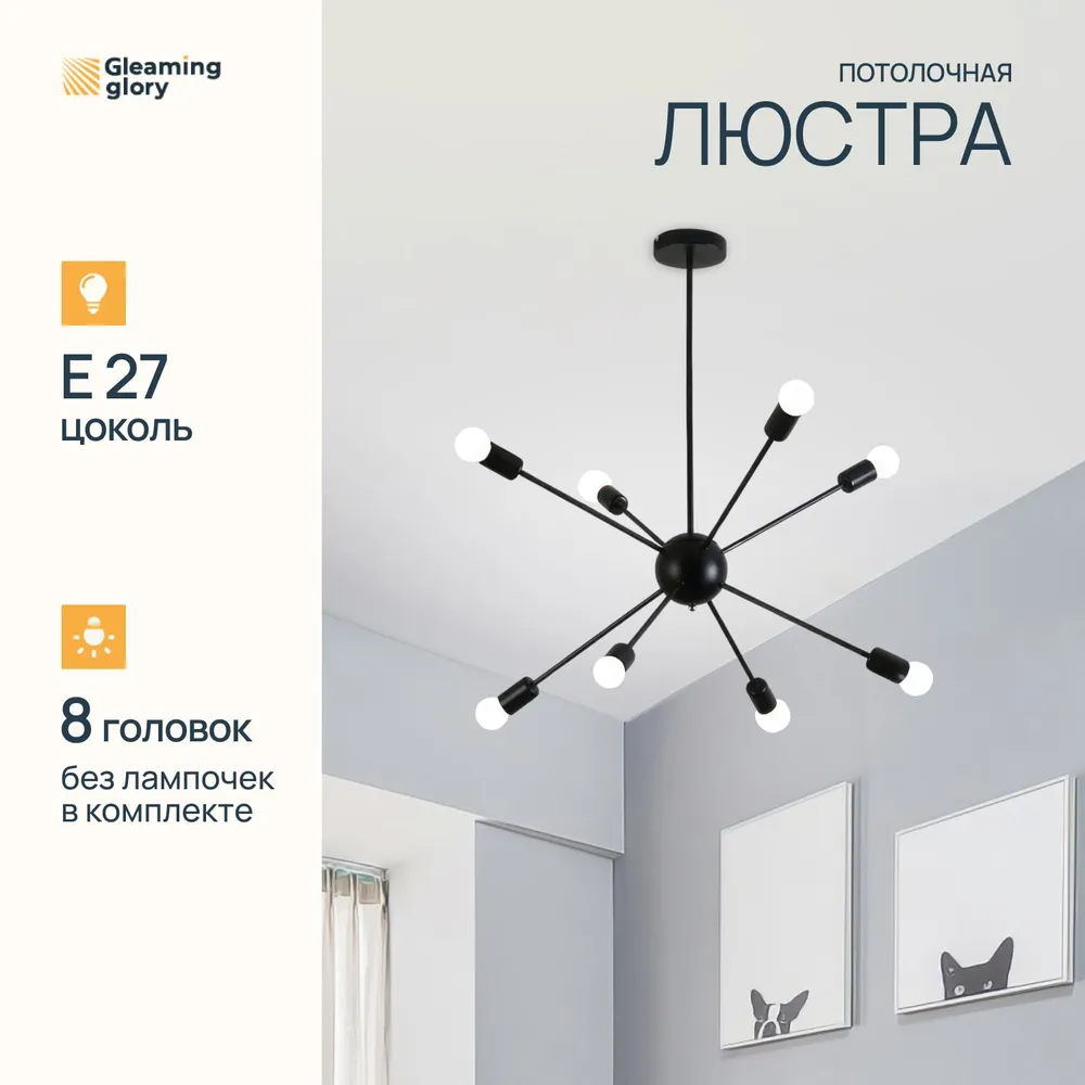 

Невстраиваемый потолочный светильник Gleaming Glory, черная