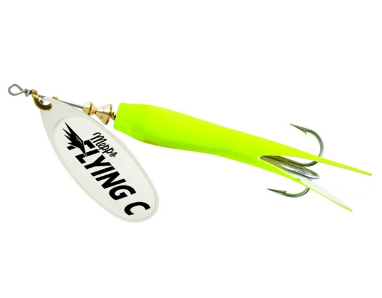 

Блесна вращ. Mepps Aglia Flying C, №3 Silver/Chartreuse