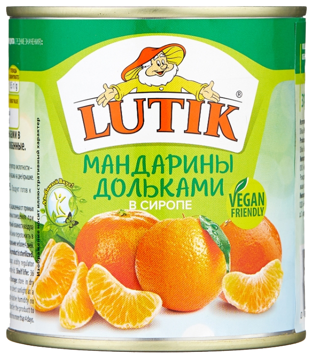 фото Мандарины дольками lutik в сиропе, 314 мл