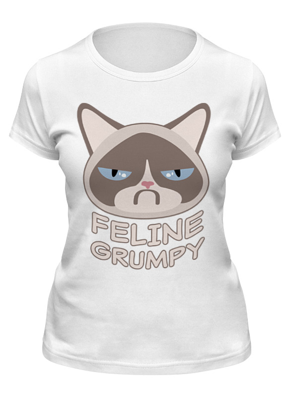 

Футболка женская Printio Грустный кот (grumpy cat) белая L, Белый, Грустный кот (grumpy cat)