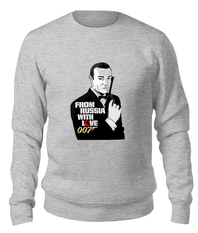 

свитшот унисекс Printio James bond серый XL, James bond