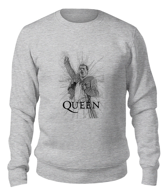 

свитшот унисекс Printio Freddie mercury - queen серый XL, Freddie mercury - queen