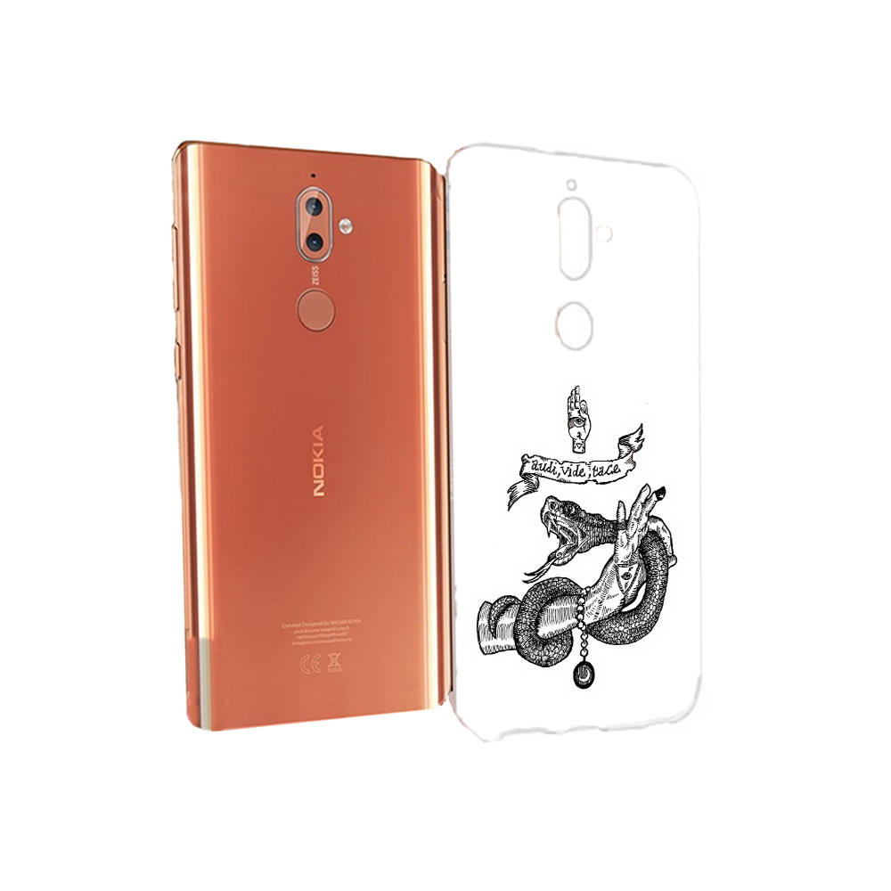 

Чехол MyPads Tocco для Nokia 9 змея на руке рисунок (PT126479.94.366), Прозрачный, Tocco