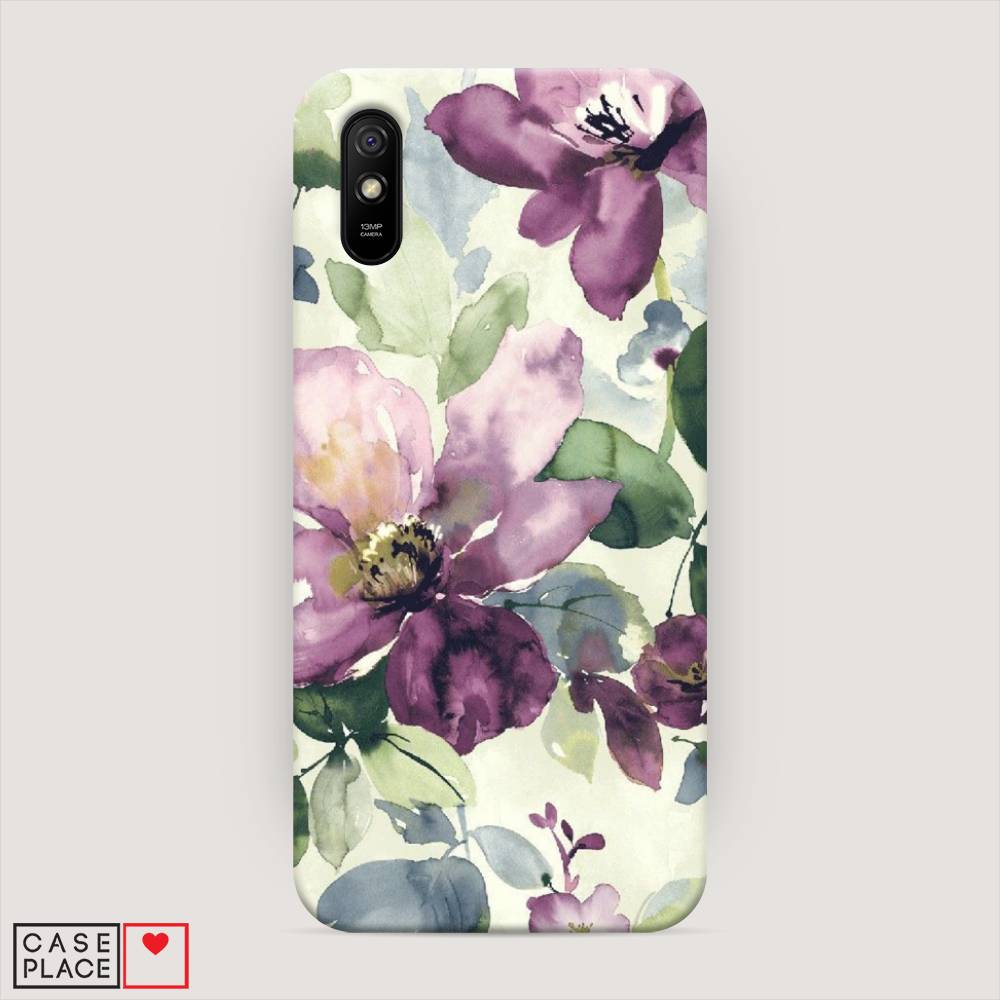

Пластиковый чехол "Сиреневые цветы-акварель" на Xiaomi Redmi 9A, 38920-7