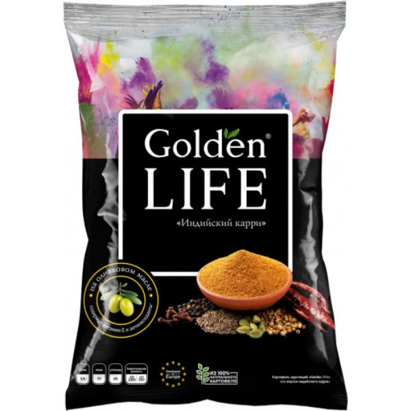 Картофель хруст. Golden Life Cо вкусом Индийского карри 90г