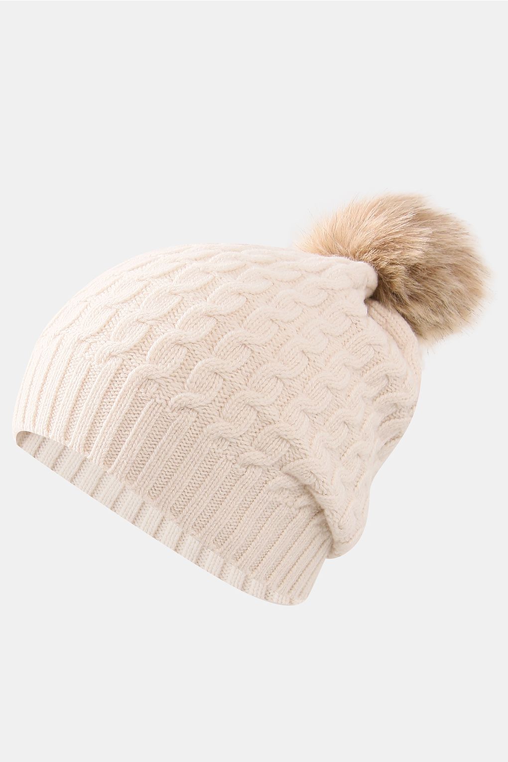 

Шапка женская A + MORE 2011 NOBELPOMPOM бежевая, 2011 NOBELPOMPOM