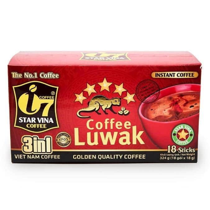 

Кофе растворимый HUCA FOOD Golden Weasel LUVAK Instant coffee 3 in 1 Золотой