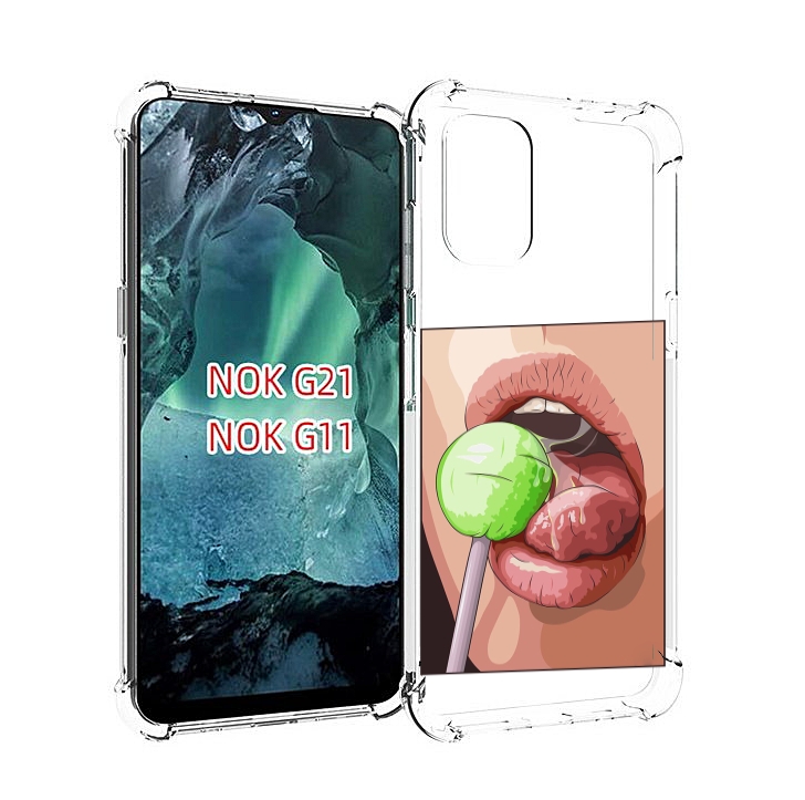 

Чехол Mypads Зеленый-Чупа-Чупс Женский Для Nokia G11/G21, Прозрачный, Tocco