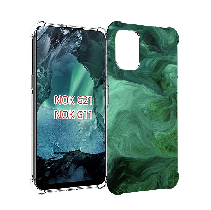 

Чехол Mypads Зеленые Нити Для Nokia G11/G21, Прозрачный, Tocco