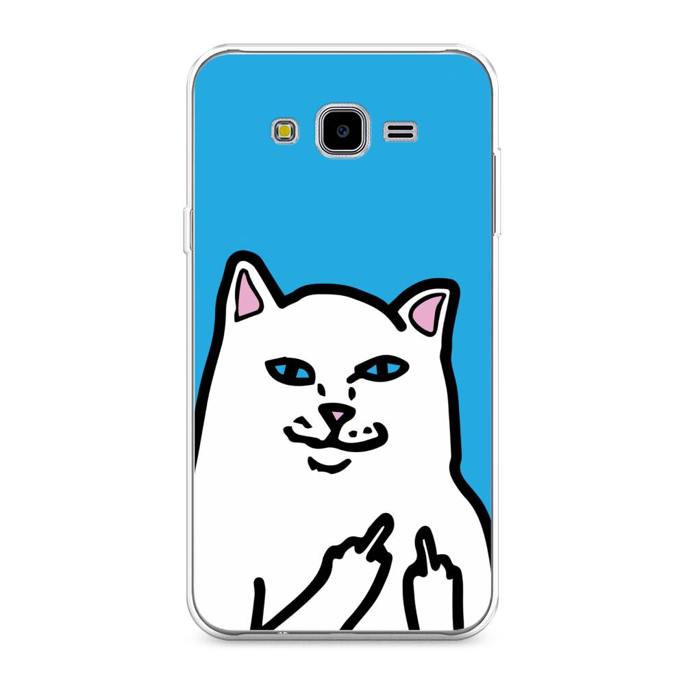 

Чехол Awog на Samsung Galaxy J7 Neo "Кот жесть", Белый;голубой;черный, 25350-9
