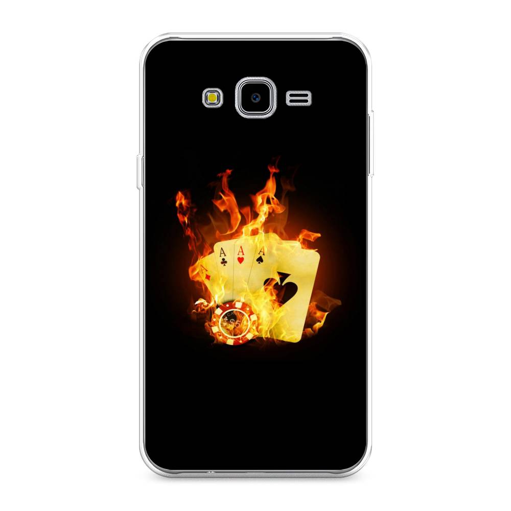 

Чехол Awog на Samsung Galaxy J7 Neo "Горящие карты", Черный;оранжевый, 25350-9