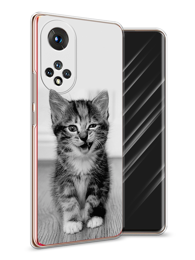 

Чехол Awog на Honor 50 "Подмигивающий котенок", Черный;серый, 6105450-1