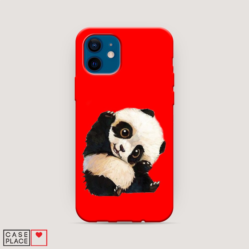 

Матовый силиконовый чехол "Большеглазая панда" на Apple iPhone 12 mini, Большеглазая панда